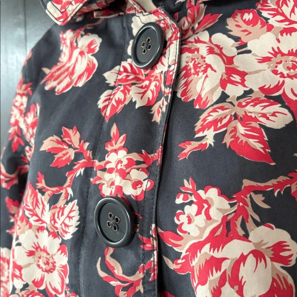 💕Boden Floral Weather Resistant Jacket. Removable Hood. Excellent Condition. M - Picture 3 of 16